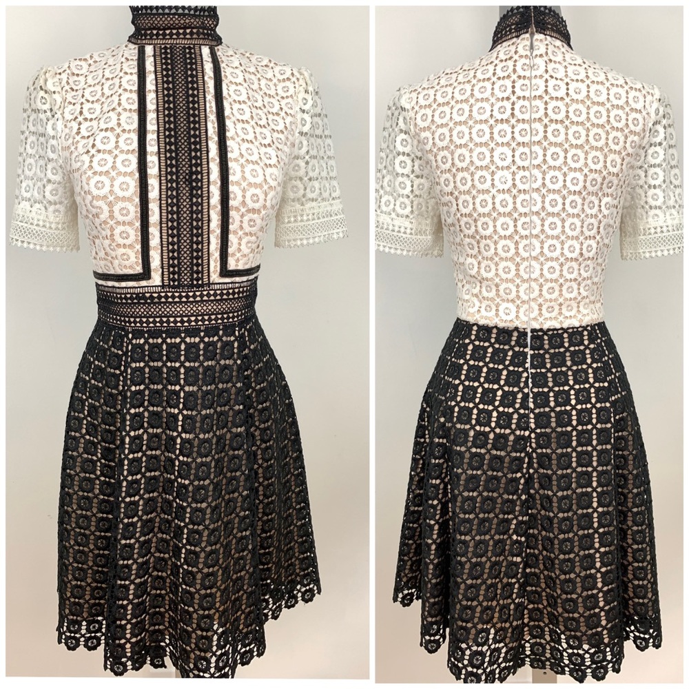 Illusion Neckline Lace Dress